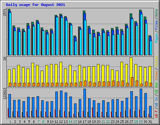 Daily usage for August 2021