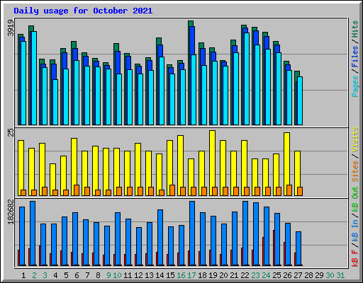 Daily usage for October 2021