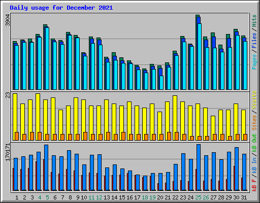 Daily usage for December 2021