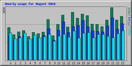 Hourly usage for August 2016