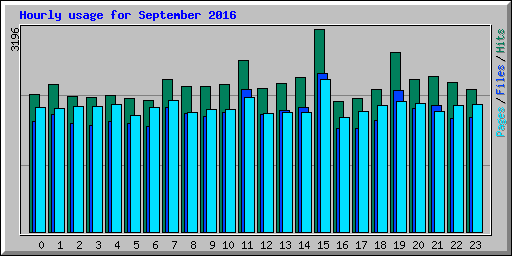 Hourly usage for September 2016
