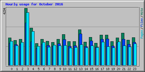 Hourly usage for October 2016