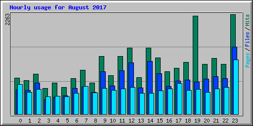 Hourly usage for August 2017