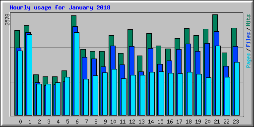 Hourly usage for January 2018