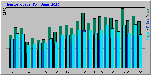 Hourly usage for June 2018