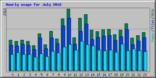 Hourly usage for July 2018