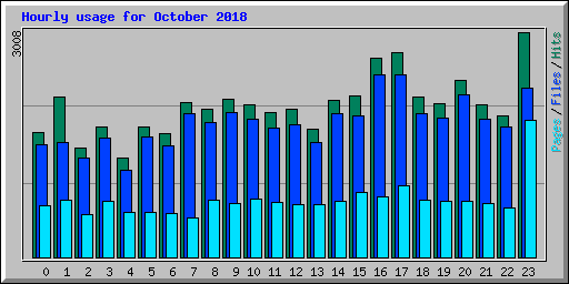 Hourly usage for October 2018