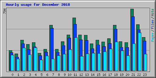 Hourly usage for December 2018