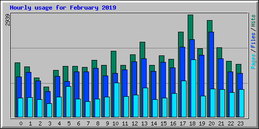 Hourly usage for February 2019