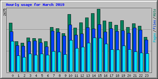 Hourly usage for March 2019