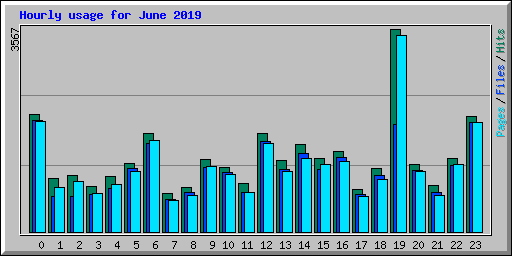 Hourly usage for June 2019
