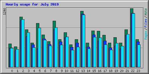 Hourly usage for July 2019