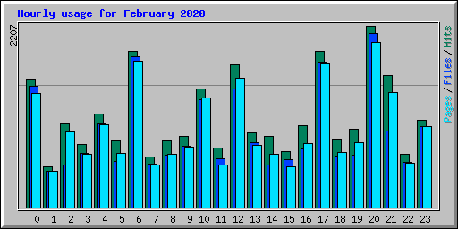 Hourly usage for February 2020