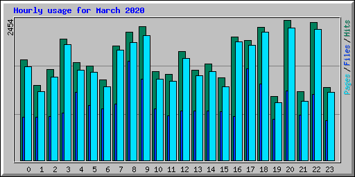Hourly usage for March 2020