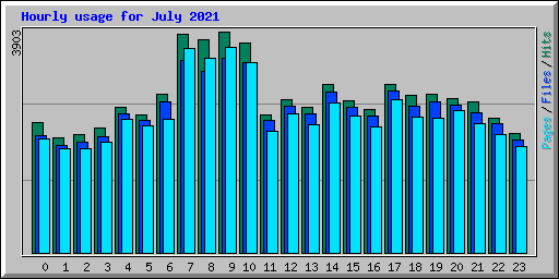 Hourly usage for July 2021