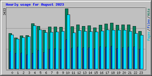 Hourly usage for August 2023