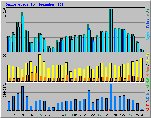 Daily usage for December 2024