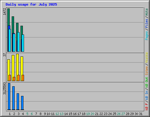 Daily usage for July 2025