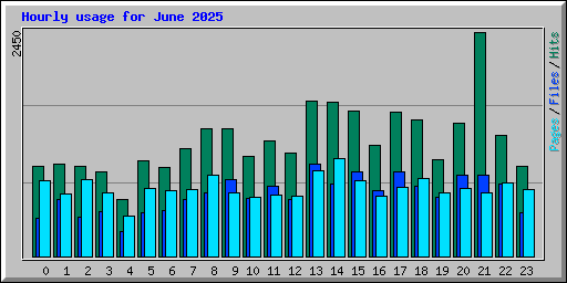 Hourly usage for June 2025