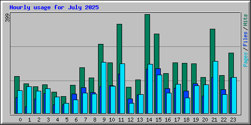 Hourly usage for July 2025